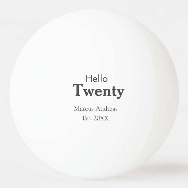 Hej tjugo födelsedag, lägg till namn est. Lägg til Pingisboll (Framsidan)