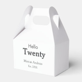 Hej tjugo födelsedag, lägg till namn est. Lägg til Presentaskar