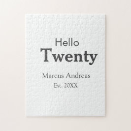 Hej tjugo födelsedag, lägg till namn est. Lägg til Pussel