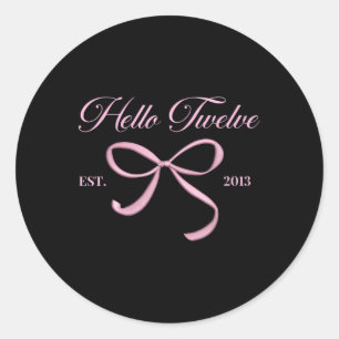 Hej Tolv Est 2013 12:e Birthday Girl Coquette Runt Klistermärke