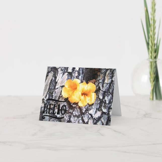 Hej tom hälsningskort med gul Allamanda Tack Kort (Framsida)