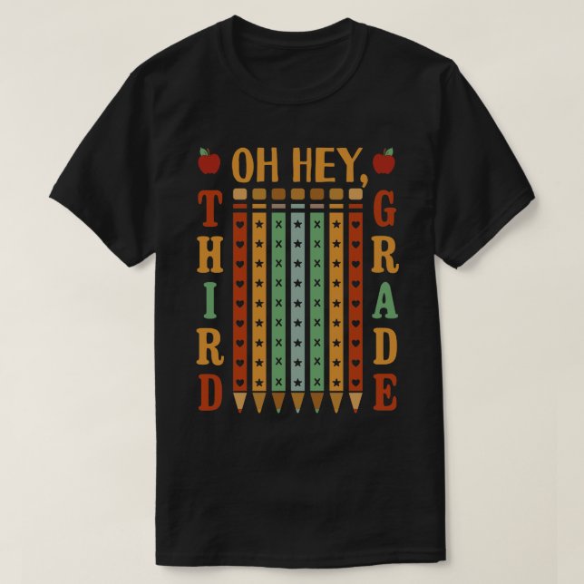 Hej, tredje Klass Back to school 1 T Shirt (Design framsida)