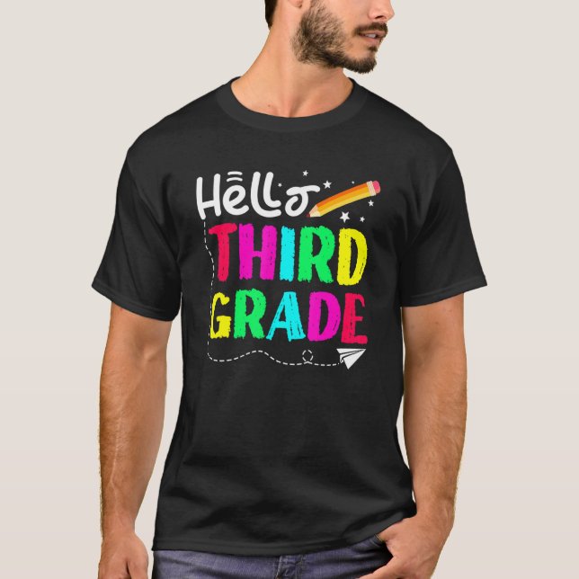 Hej Tredje Klass Back to school-design T Shirt (Framsida)