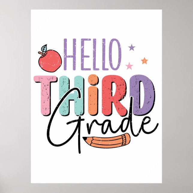 Hej Tredje Klass Back to school Poster (Framsidan)