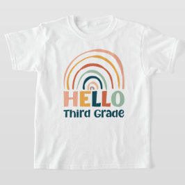 Hej Tredje Klass boho-regnbåge, färglös T Shirt