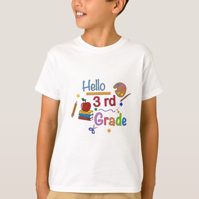 Hej Tredje Klass - Cute Back to school Design for T Shirt (Framsida)