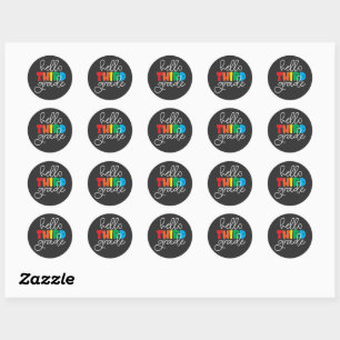 Hej Tredje Klass - Cute Colorful Back to school Runt Klistermärke