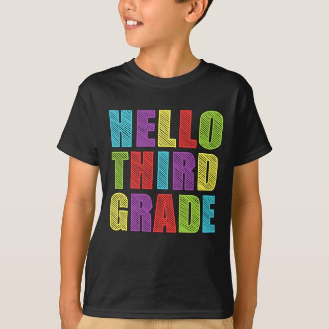 Hej Tredje Klass Funny Back to school T Shirt (Framsida)