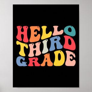 hej Tredje klass-läraren Back to school Retro Poster