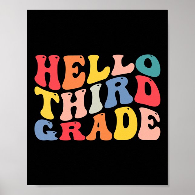 hej Tredje klass-läraren Back to school Retro Poster (Framsidan)