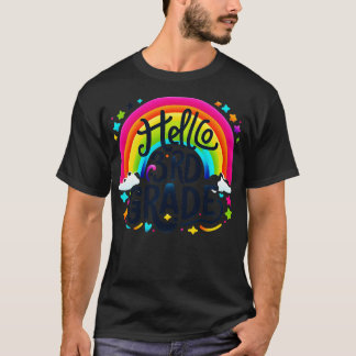 Hej Tredje Klass Rainbow Leopard Back to school Fi T Shirt