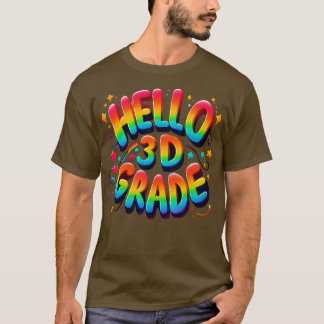 Hej Tredje Klass Rainbow Leopard Back to school Fi T Shirt
