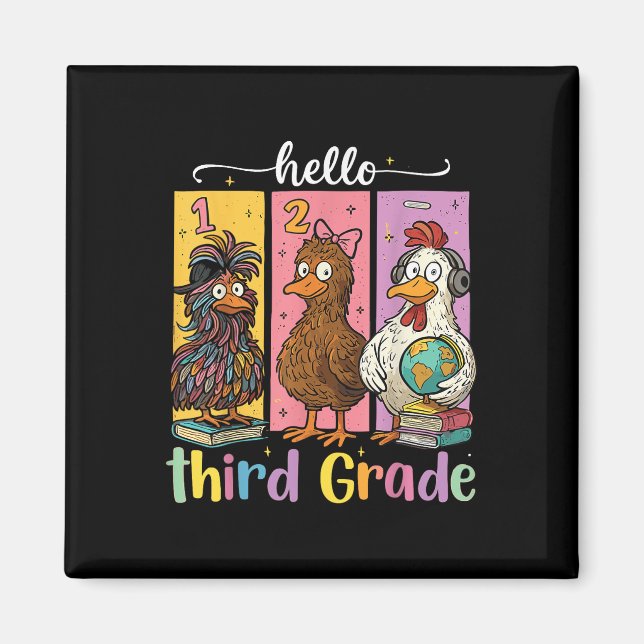 Hej Tredje Klass T-Shirt  Magnet (Framsidan)