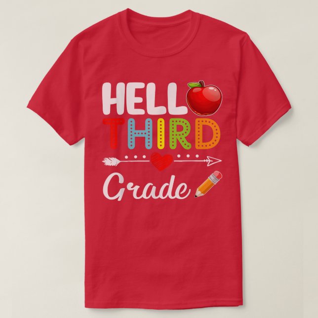 Hej Tredje Klass-teamet Tredje Klass Back to schoo T Shirt (Design framsida)