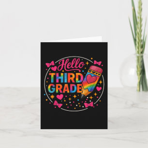 Hej Tredje Klass Tie Dye Pencil Back to school 3r Kort