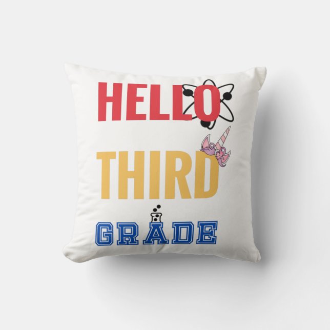 Hej Tredje Klass | Underbar design för tredje klas Kudde (Framsida)
