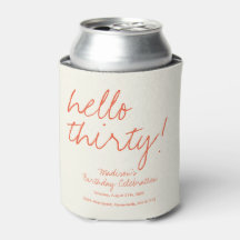 Hej Trettio Birthday Koozie | Personlig 30