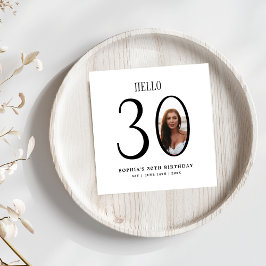 Hej Trettio Black and White Photo 30års födelsedag Pappersservett