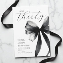 Hej Trettio Eleganter SkriptChic Bow 30års födelse