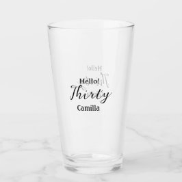 Hej trettio födelsedag namn enkel minimal elegant  glaskopp