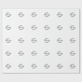 Hej trettio födelsedag namn enkel minimal elegant  presentpapper