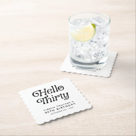 Hej trettio Retro 30års födelsedag Underlägg Papper