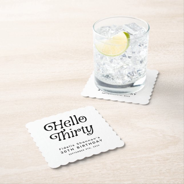 Hej trettio Retro 30års födelsedag Underlägg Papper (Insitu)