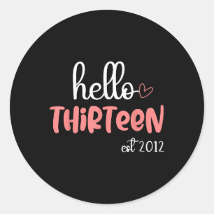 Hej Tretton Est 2012 Birthday Girl Runt Klistermärke