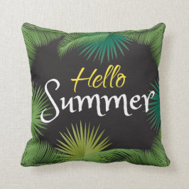 Hej Tropical Handflatan Grönt Blad Beach party Kudde
