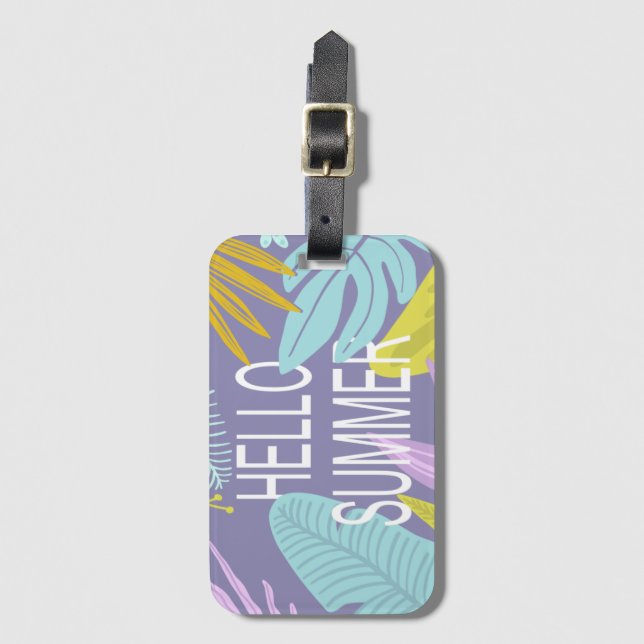 Hej Tropical Luggage Tag Bagagebricka (Framsida vertikal)