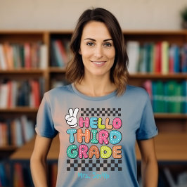 Hej Tshirt för tredje Klass Anpassningsbarna T Shirt