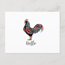 "Hej" Tupp Chicken People Postcard Travel World
