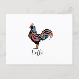 "Hej" Tupp Chicken People Postcard Travel World Helg Vykort