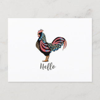 "Hej" Tupp Chicken People Postcard Travel World Helg Vykort