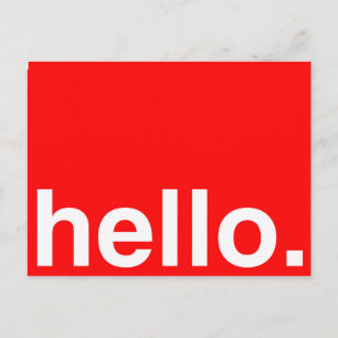 HEJ Typografi Hälsning Vykort