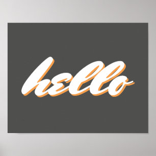 hej typografi ord art poster