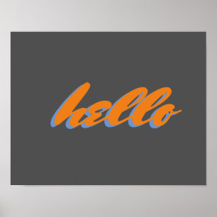 hej typografi ord art poster