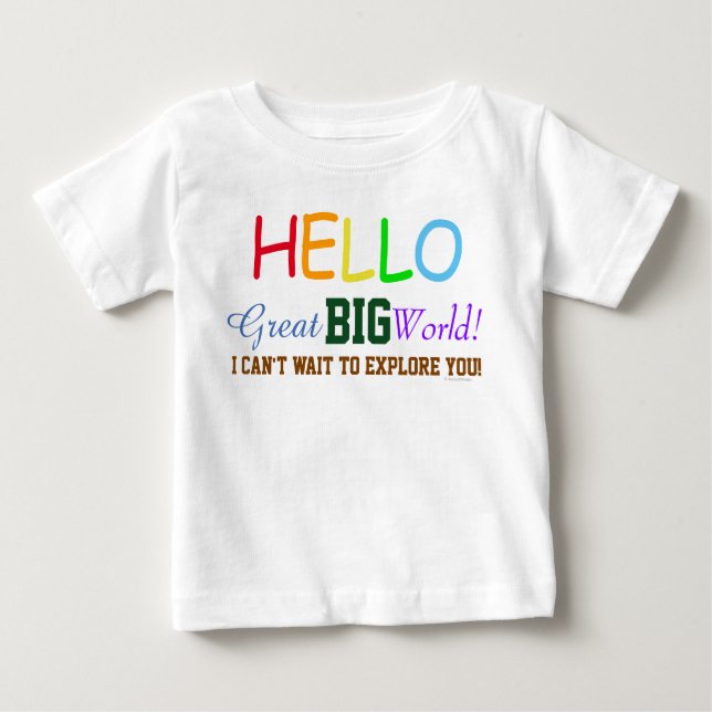 Hej Underbar Big World Cute Baby Organic Shirt Tröja (Framsida)