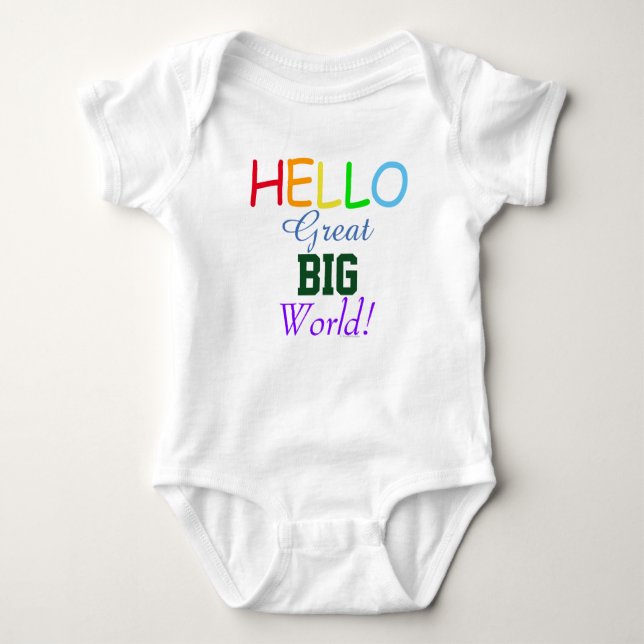 Hej Underbar Big World Rainbow Baby Shirt Tröja (Framsida)