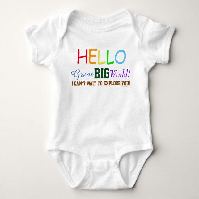 Hej Underbar Big World Rainbow Färg Baby Shirt T-shirt (Framsida)
