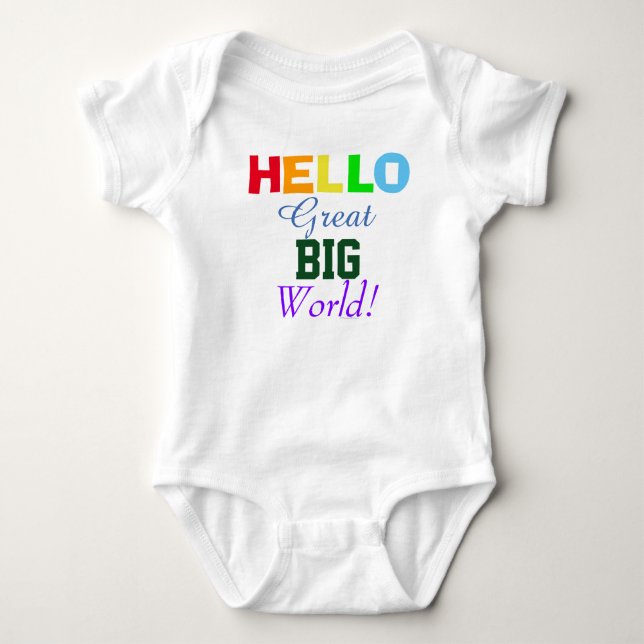 Hej Underbar Big World Rainbow Infant Shirt Tee Shirt (Framsida)