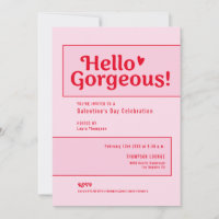 Hej underbar Galentine’s Day rosa röd lekfull