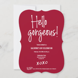 Hej underbar Galentine's Day xoxo Röd anpassad Inbjudningar