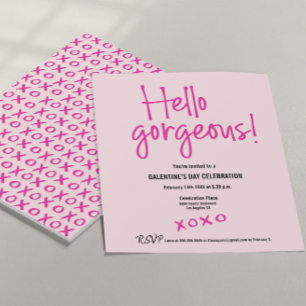 Hej underbar Galentine's Day xoxo rosa anpassad Inbjudningar