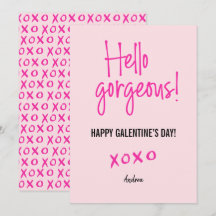 Hej underbara Alla hjärtans dag xoxo rosa Kort
