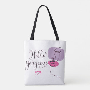 Hej underbara ansikte illustration tygkasse