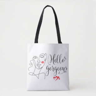 Hej underbara ansikte illustration tygkasse