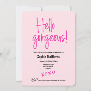 Hej underbara Pink XOXO möhippa Inbjudningar
