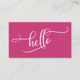 Hej Utförlig Skript Typografi Över Magenta Visitkort