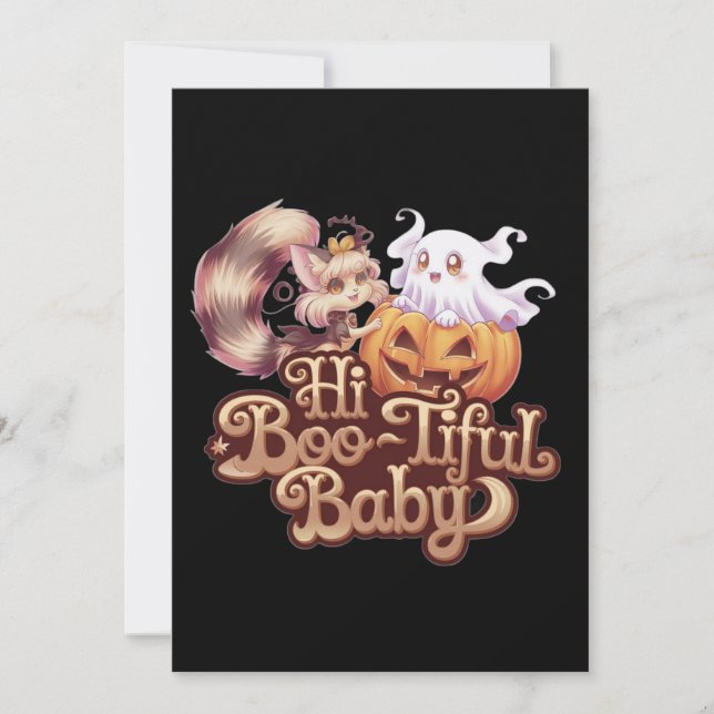 Hej Vacker Baby Halloween Inbjudningar (Framsida)